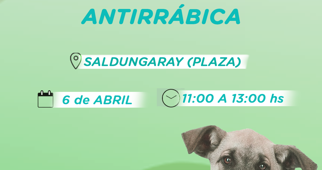 Habrá una jornada de vacunación antirrábica y desparasitación en Saldungaray