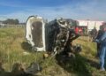 Choue y vuelco en el acceso a Tornquist y Ruta 33