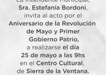 Invitación al acto por el Aniversario de la Revolución de Mayo