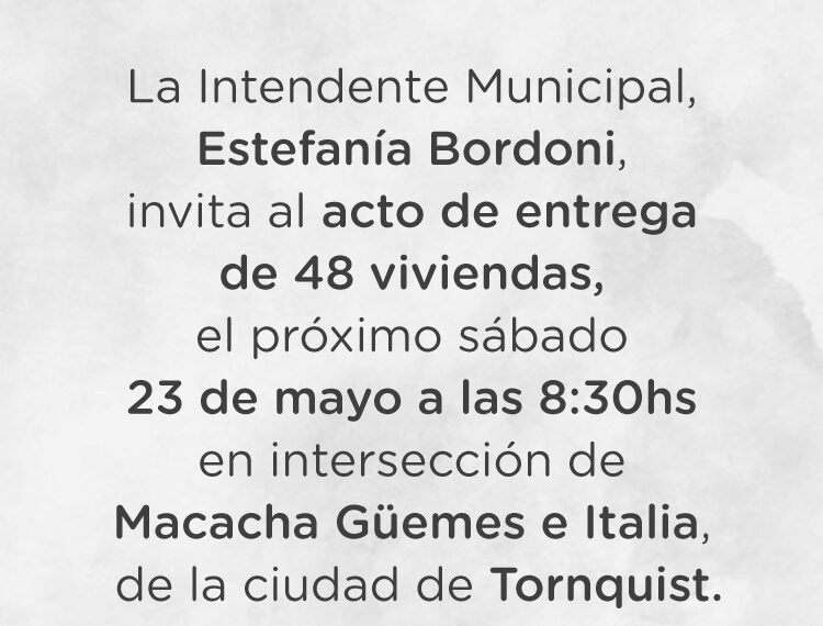 El acto de entrega de viviendas junto al Gobernador Axel Kicillof fue reprogramado para el sábado 23 de mayo