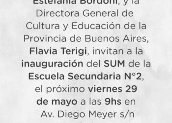 El viernes 29 se inaugura el SUM de la Escuela Secundaria Nº 2 de Sierra de la Ventana