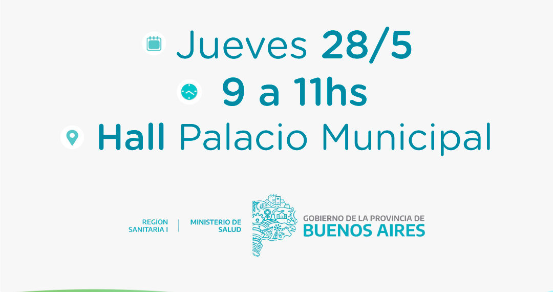 Jueves 28: Jornada de vacunación antigripal en el hall de Palacio Municipal