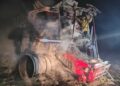 Se incendió una cosechadora en un establecimiento rural cerca de Fra-Pal