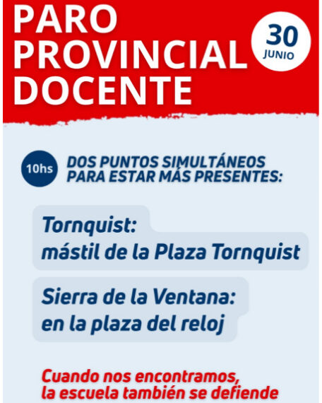 Paro Provincial Docente: Concentración y Micrófono abierto
