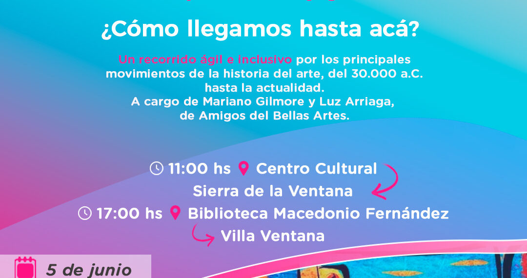 ‘Arte Contemporáneo: ¿Cómo llegamos hasta acá?’: Charla en Villa Ventana y Sierra de la Ventana
