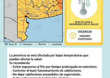 Emiten otro alerta amarillo por bajas temperaturas en Tornquist y la región