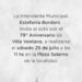 Invitación al acto del 79º aniversario de Villa Ventana