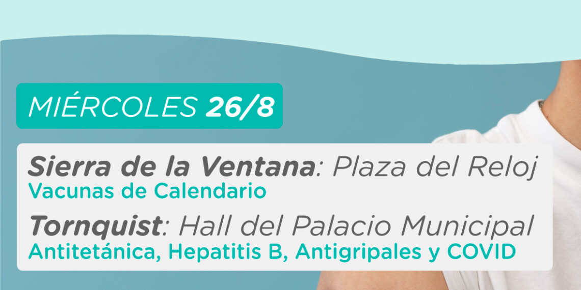 Miércoles 26: Jornadas de vacunación itinerante en Tornquist y Sierra de la Ventana
