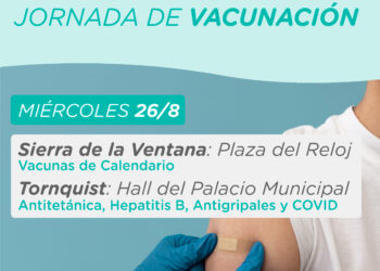 Miércoles 26: Jornadas de vacunación itinerante en Tornquist y Sierra de la Ventana
