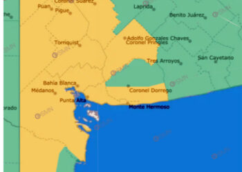 Alerta por tormentas para Tornquist y gran parte del Sudoeste Bonaerense