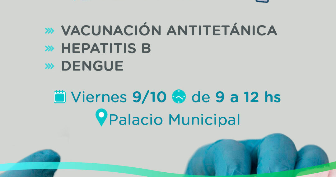    Este viernes habrá vacunación itinerante en el hall del Palacio Municipal