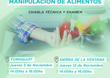 Tornquist y Sierra de la Ventana tendrán nuevas fechas del Taller de Manipulación Higiénica de Alimentos