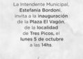 Invitación a la inauguración de la Plaza El Vagón